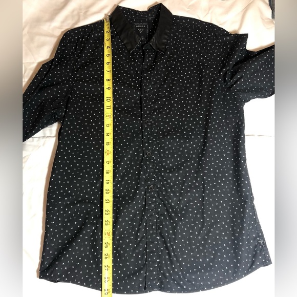 Guess Men’s Black Speckled Long Sleeve Button Down Shirt. Slim fit, Size Large - Picture 8 of 10